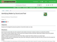 Identifying Matter by Sound and Feel Lesson Plan Identifying Matter by Sound and Feel Lesson Plan