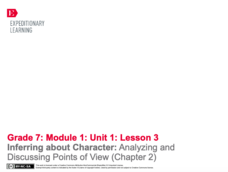 Inferring about Character: Analyzing and Discussing Points of View (Chapter 2) Lesson Plan Inferring about Character: Analyzing and Discussing Points of View (Chapter 2) Lesson Plan