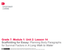 Scaffolding for Essay: Planning Body Paragraphs for Survival Factors in A Long Walk to Water Lesson Plan Scaffolding for Essay: Planning Body Paragraphs for Survival Factors in A Long Walk to Water Lesson Plan
