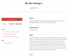 Be the Change... Activity Be the Change... Activity