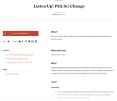Listen Up! PSA for Change Activity Listen Up! PSA for Change Activity