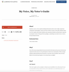 My Voice, My Voter's Guide Activity My Voice, My Voter's Guide Activity