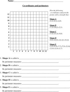 Coordinates and Perimeters Lesson Plan Coordinates and Perimeters Lesson Plan
