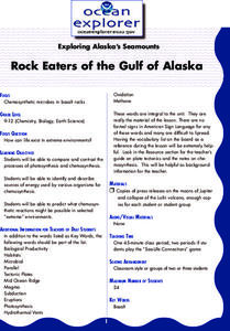 Rock Eaters of the Gulf of Alaska Lesson Plan Rock Eaters of the Gulf of Alaska Lesson Plan
