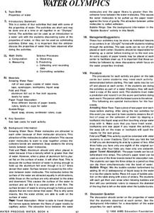 Water Olympics Lesson Plan Water Olympics Lesson Plan