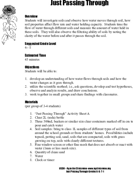 Just Passing Through Lesson Plan Just Passing Through Lesson Plan