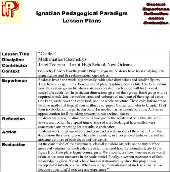 Castles Lesson Plan Castles Lesson Plan
