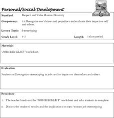 Stereotyping Lesson Plan Stereotyping Lesson Plan