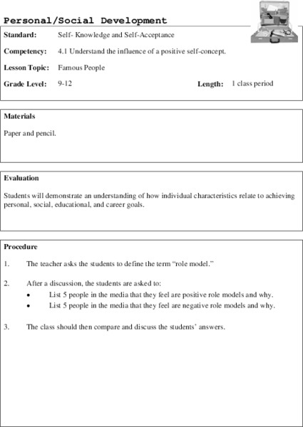 Famous People Lesson Plan Famous People Lesson Plan