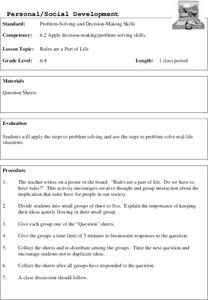 Personal/Social Development Lesson Plan Personal/Social Development Lesson Plan