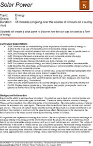Solar Power Lesson Plan Solar Power Lesson Plan