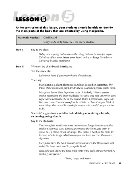 Marijuana Lesson Plan Marijuana Lesson Plan