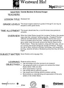 Westward Ho! Lesson Plan Westward Ho! Lesson Plan