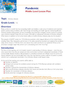 Pandemic Lesson Plan Pandemic Lesson Plan