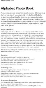 Alphabet Photo Book Lesson Plan Alphabet Photo Book Lesson Plan