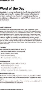 Word of the Day Lesson Plan Word of the Day Lesson Plan