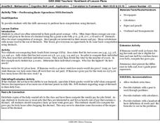 Basic Operations with Decimals Lesson Plan Basic Operations with Decimals Lesson Plan