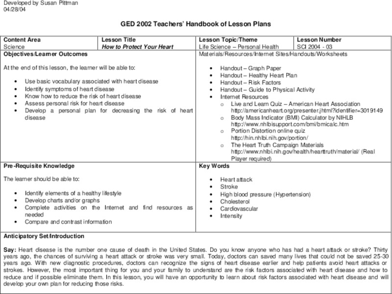 How to Protect Your Heart Lesson Plan How to Protect Your Heart Lesson Plan