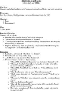 The Story of a Bracero Lesson Plan The Story of a Bracero Lesson Plan