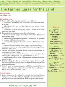 The Farmer Cares for the Land Lesson Plan The Farmer Cares for the Land Lesson Plan