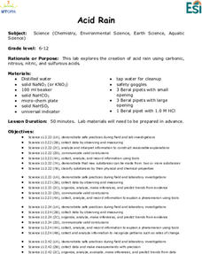 Acid Rain Lesson Plan Acid Rain Lesson Plan