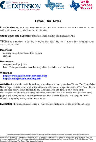 Texas, Our Texas Presentation Texas, Our Texas Presentation