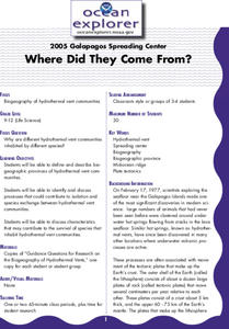 Where Did They Come From? Lesson Plan Where Did They Come From? Lesson Plan