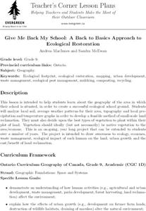 Give Me Back My School: A Back to Basics Approach to Ecological Restoration Lesson Plan Give Me Back My School: A Back to Basics Approach to Ecological Restoration Lesson Plan