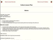 Idioms Lesson Plan Idioms Lesson Plan
