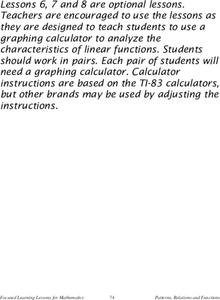 Linear Regression Lesson Plan Linear Regression Lesson Plan
