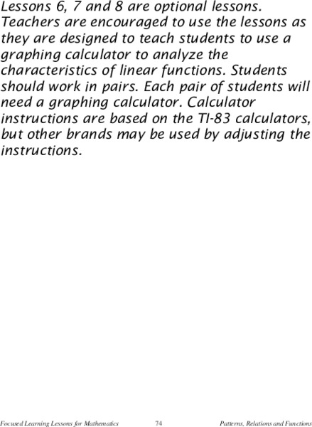 Linear Regression Lesson Plan Linear Regression Lesson Plan