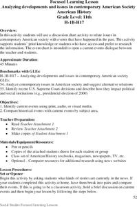 Focused Learning Lesson: American History Lesson Plan Focused Learning Lesson: American History Lesson Plan