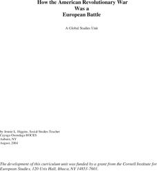 American Revolution: A European Battle Lesson Plan American Revolution: A European Battle Lesson Plan