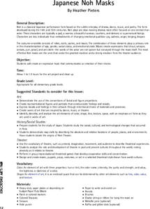 Japanese Noh Masks Lesson Plan Japanese Noh Masks Lesson Plan