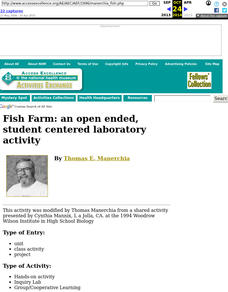 Fish Farm: an open ended, student centered laboratory activity Lesson Plan Fish Farm: an open ended, student centered laboratory activity Lesson Plan