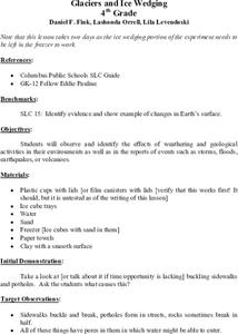 Glaciers and Ice Wedging Lesson Plan Glaciers and Ice Wedging Lesson Plan