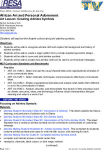 Creating Adinkra Symbols Lesson Plan Creating Adinkra Symbols Lesson Plan