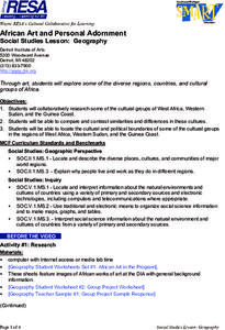 Geography Lesson Plan Geography Lesson Plan