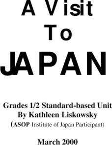 A Visit to Japan Lesson Plan A Visit to Japan Lesson Plan