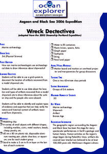 Wreck Detectives Lesson Plan Wreck Detectives Lesson Plan
