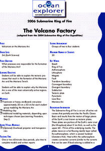 The Volcano Factory Lesson Plan The Volcano Factory Lesson Plan