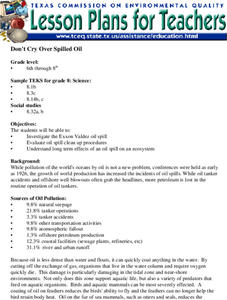 Don't Cry Over Spilled Oil Lesson Plan Don't Cry Over Spilled Oil Lesson Plan