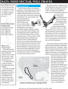 Bats: Need Nectar, Will Travel Lesson Plan Bats: Need Nectar, Will Travel Lesson Plan