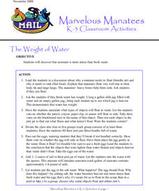 The Weight of Water Lesson Plan The Weight of Water Lesson Plan