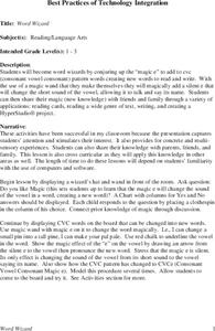 Word Wizard Lesson Plan Word Wizard Lesson Plan