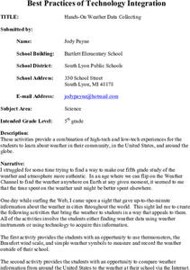 Hands-On Weather Data Collecting Lesson Plan Hands-On Weather Data Collecting Lesson Plan