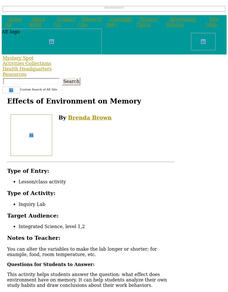 Effects of Environment on Memory Lesson Plan Effects of Environment on Memory Lesson Plan