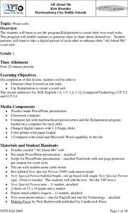 All About Me Lesson Plan All About Me Lesson Plan