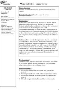 Word Detective Lesson Plan Word Detective Lesson Plan