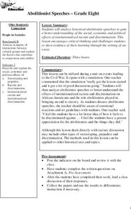 Abolitionist Speeches Lesson Plan Abolitionist Speeches Lesson Plan